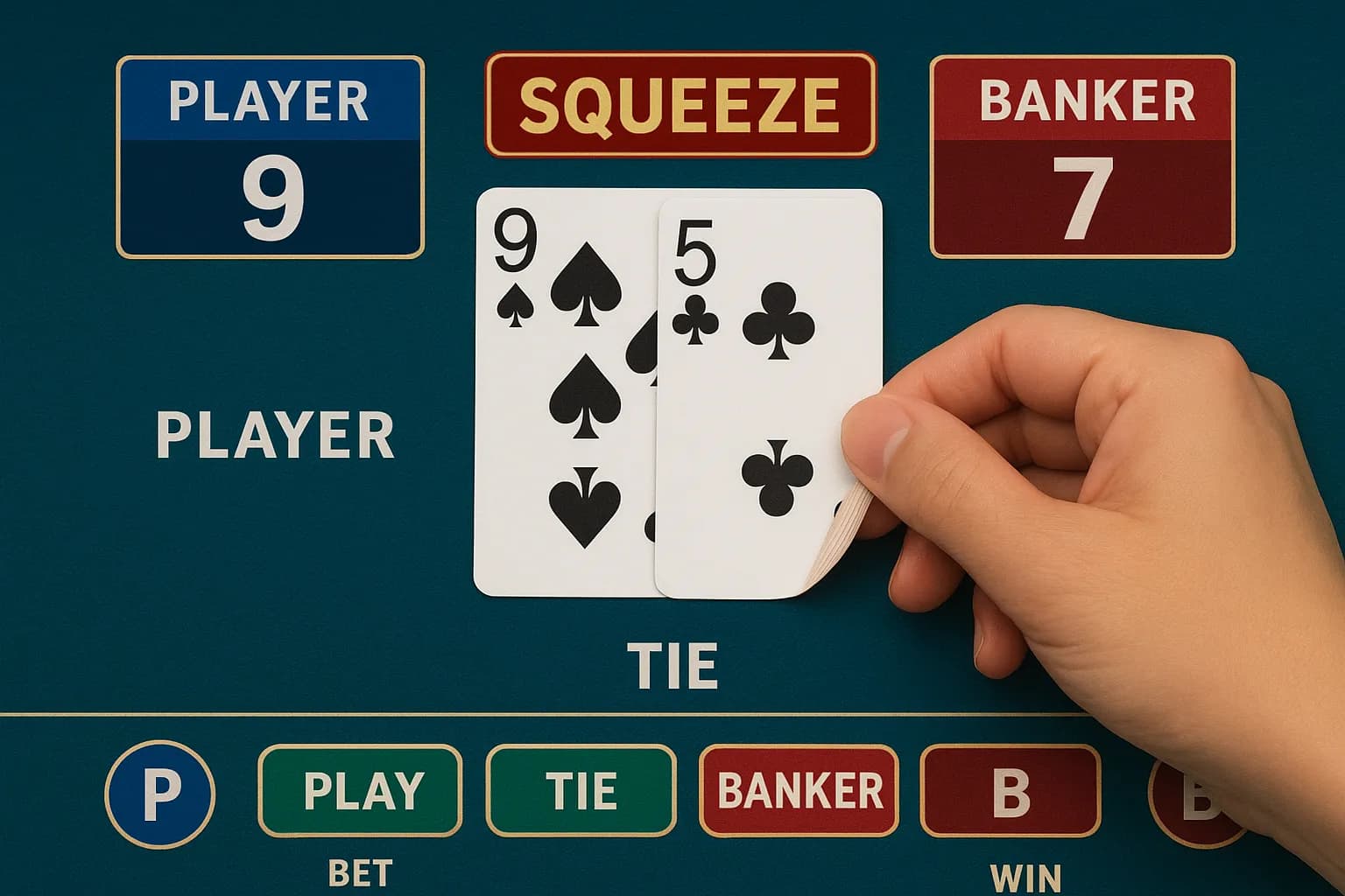 Vue macro des indices de carte pendant le squeeze