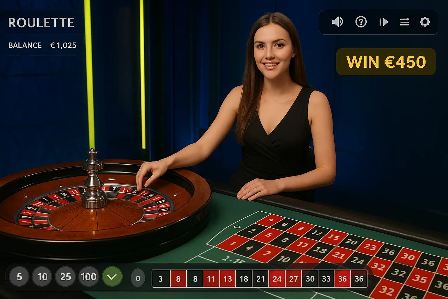 Studio HD premium avec croupier professionnel