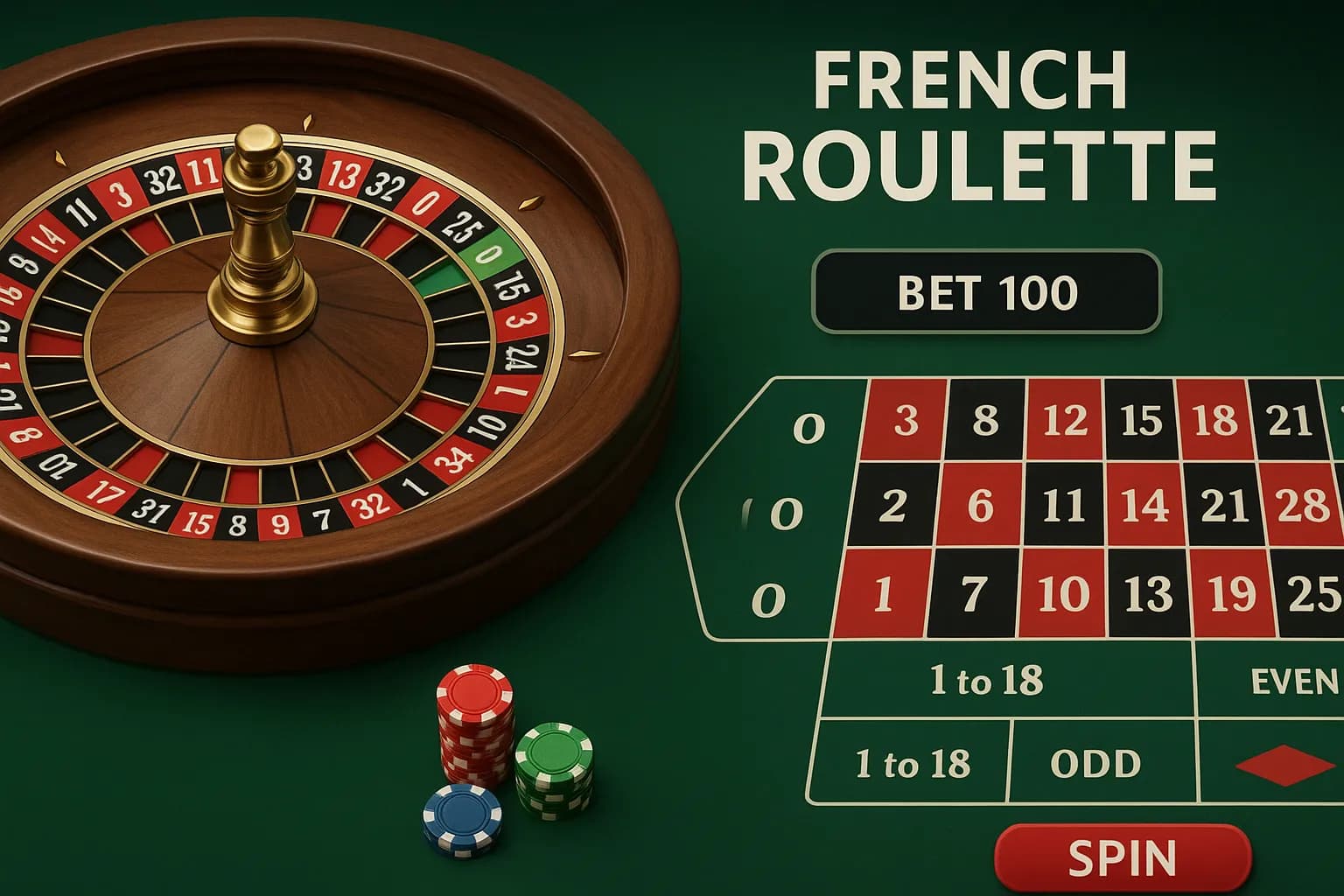 Cylindre de la Roulette Française avec simple zéro