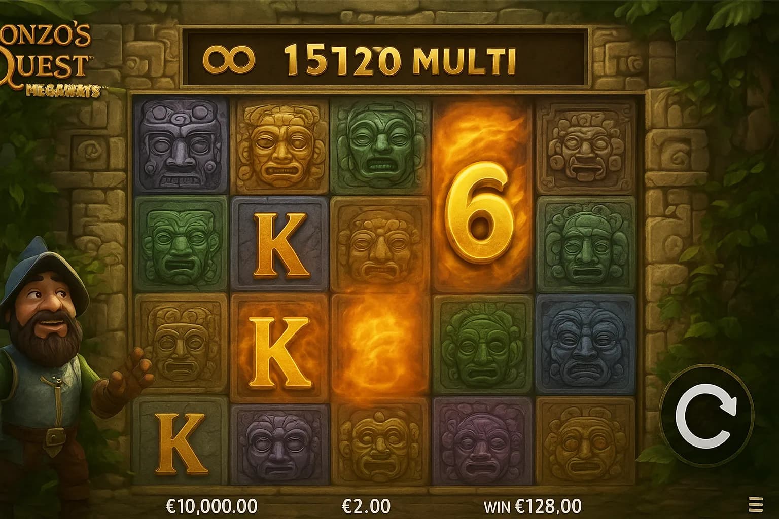 Multiplicateur illimité free spins Gonzo Megaways x47 record