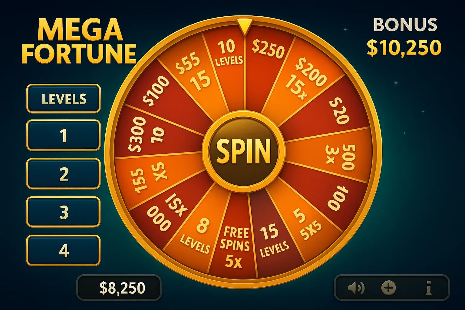 Bonus Wheel triple niveau Mega Fortune progression