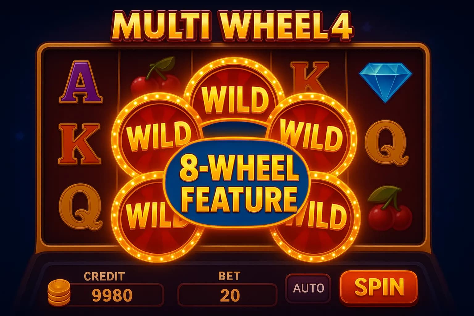 8 cylindres de roulette tournant simultanément