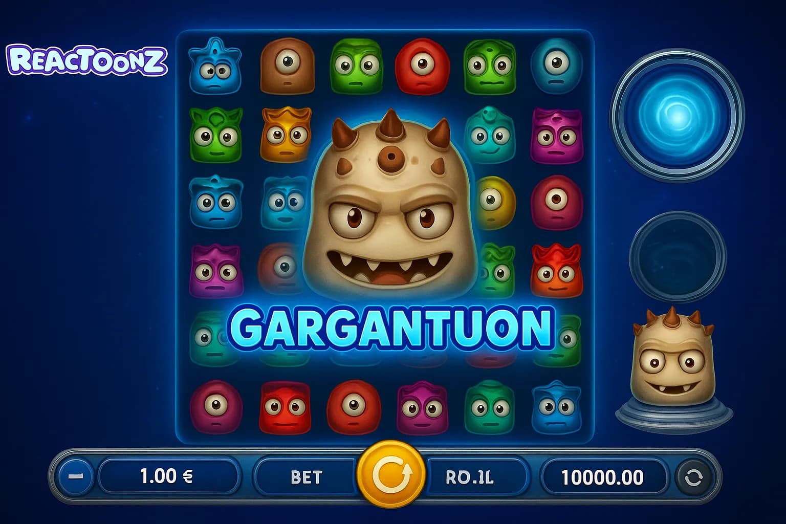 Gargantoon wild géant 3×3 sur grille Reactoonz